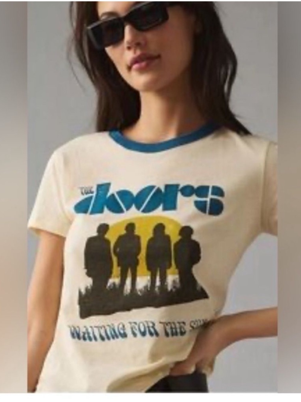 Anthropologie Letluv The Doors Graphic Ringer Tee NWT